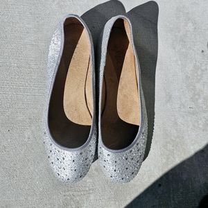 NWOT Womens Style & Co. Angelynn Flats - Pewter jeweled metallic women's 9.5